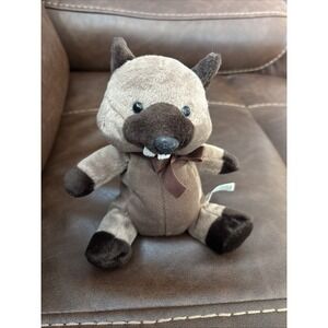 Chosun Just Friends Brown Beaver Plush Beanie Stuffed Animal Toy 6" Vtg 1997